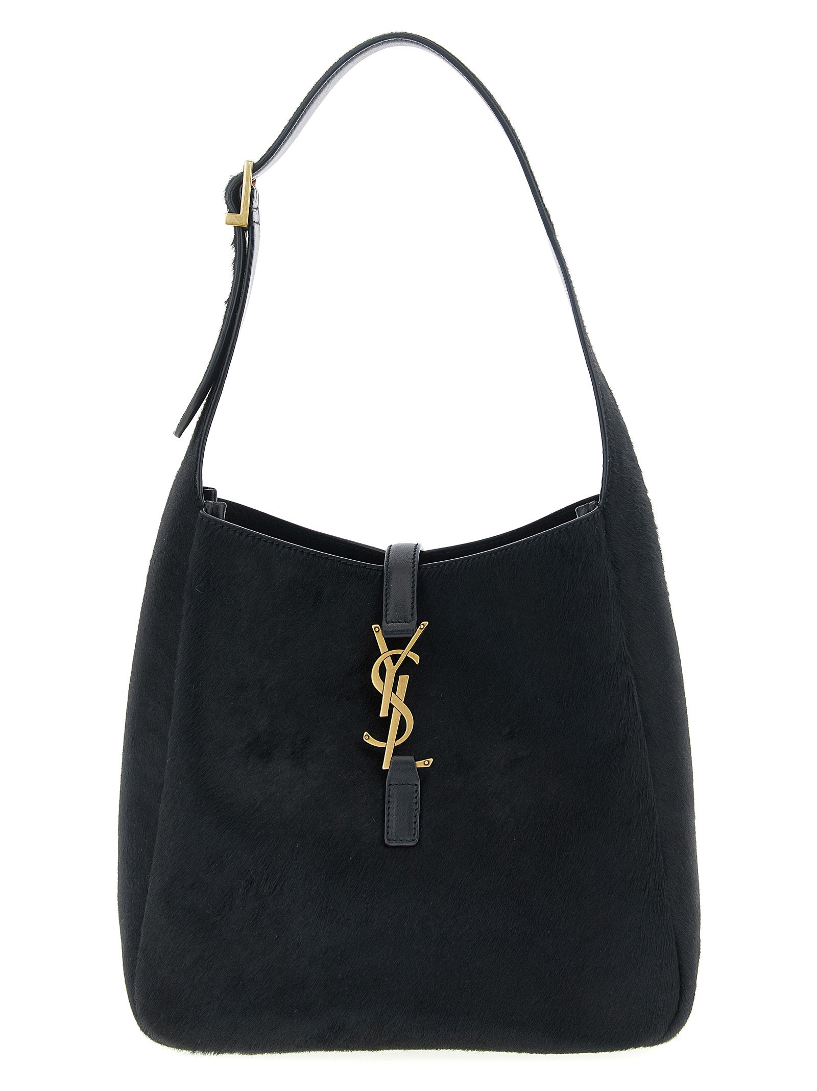 Small Shoulder Bag by Saint Laurent for women in suede calfskin leather black showcases a enviable silhouette, artfully detailed with a secure , organized , and versatile shoulder-strap, adjustable-strap & handle for a enviable look.