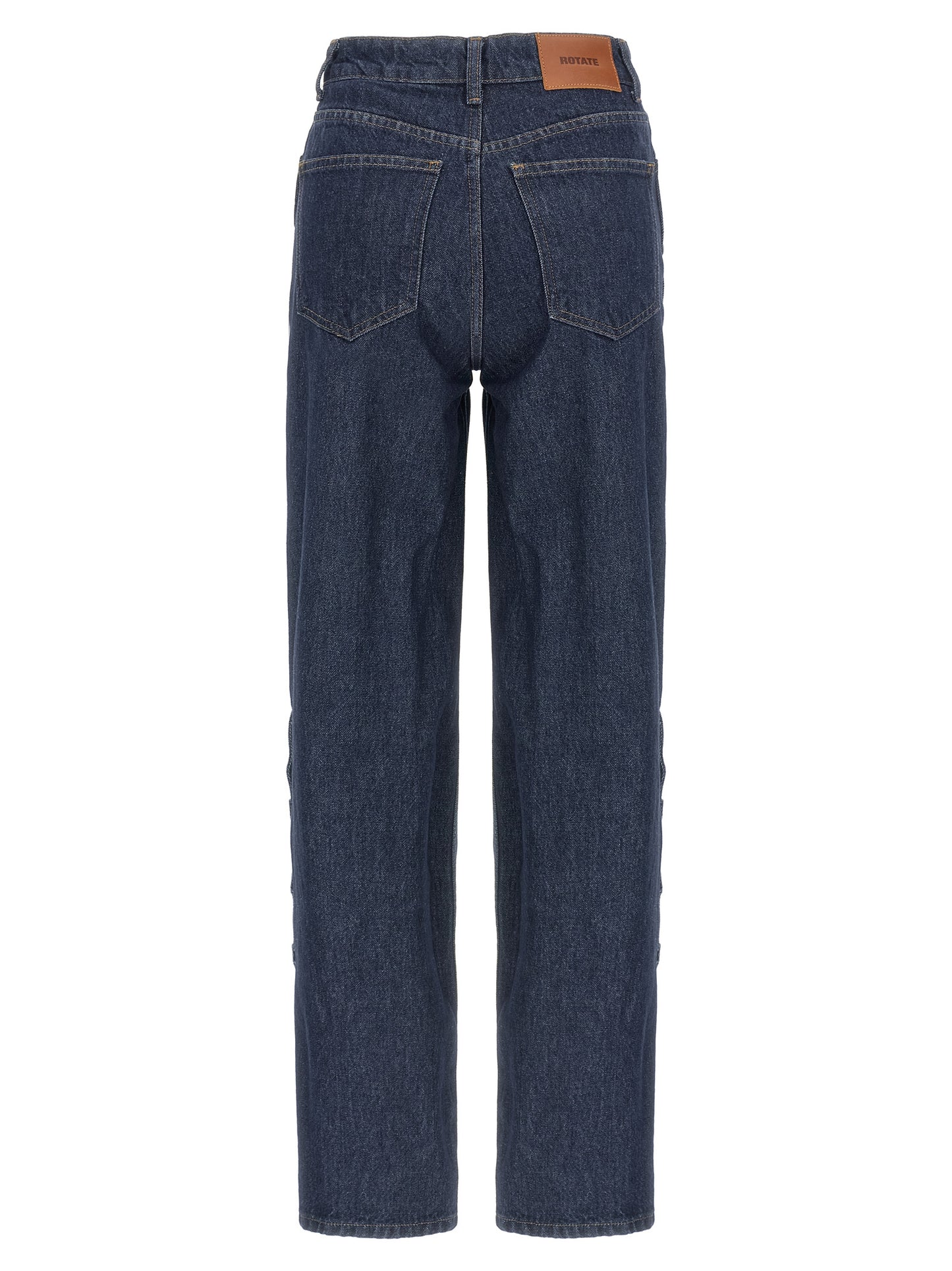 Jeans by ROTATE BIRGER CHRISTENSEN for women in cotton denim blue features an sophisticated and wide with a precise long, creating a sophisticated and sophisticated silhouette.