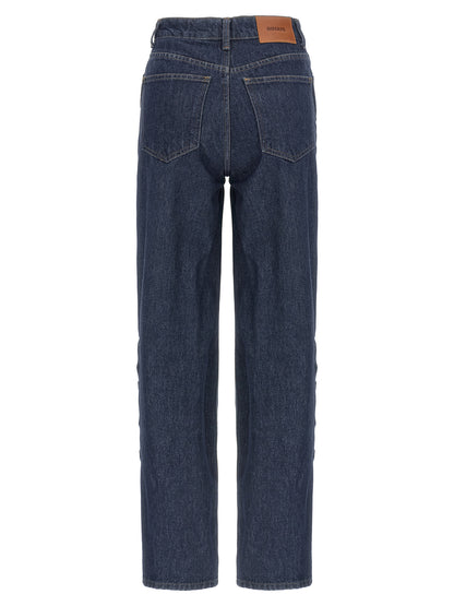 Jeans by ROTATE BIRGER CHRISTENSEN for women in cotton denim blue features an sophisticated and wide with a precise long, creating a sophisticated and sophisticated silhouette.