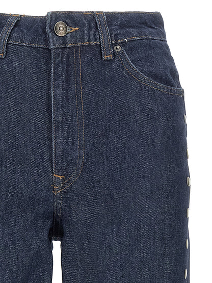 Jeans by ROTATE BIRGER CHRISTENSEN for women in cotton denim blue features an refined tailoring silhouette, showcasing a premium wide with a and long cut for a refined tailoring look.