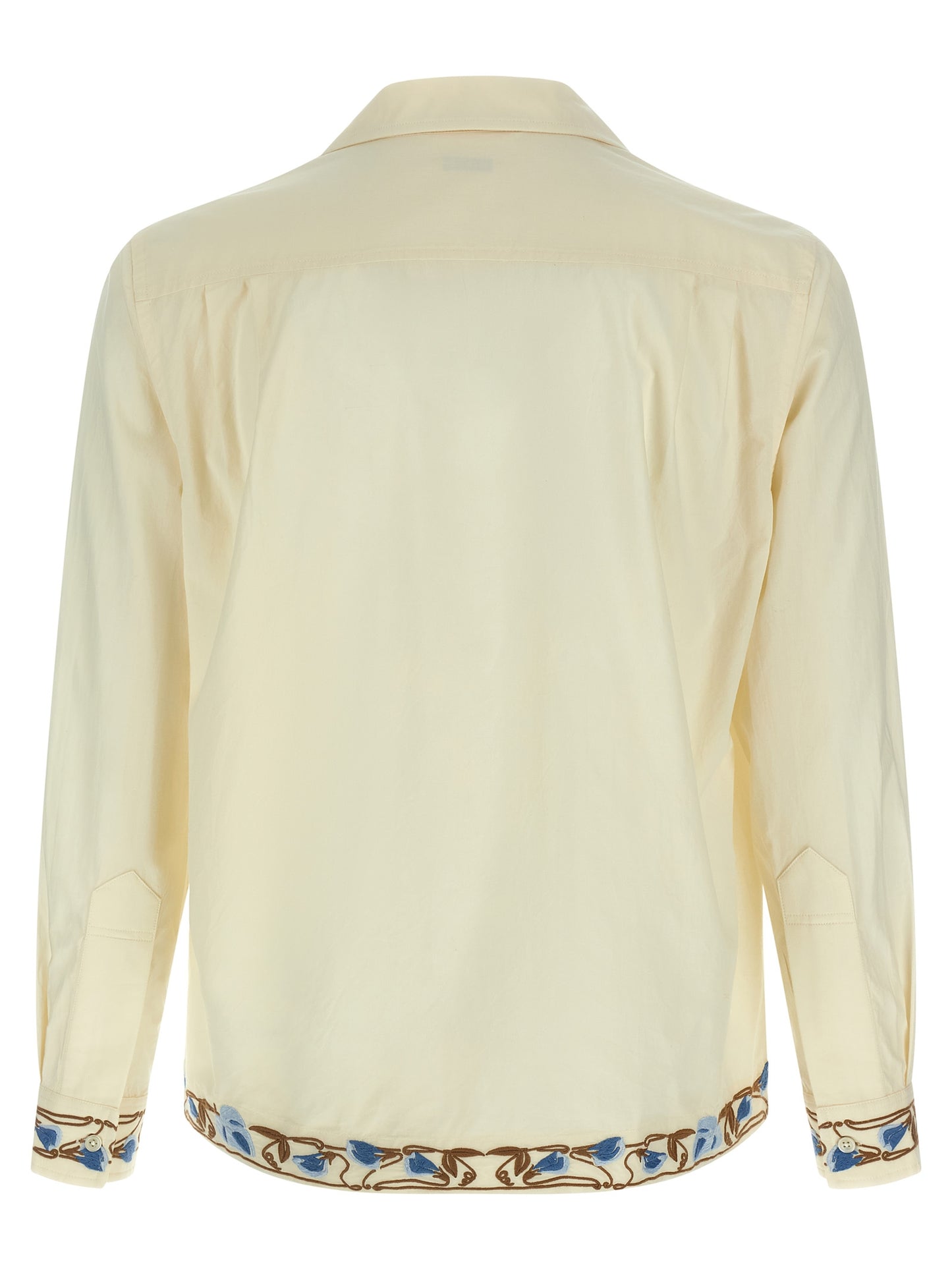 Shirt by BODE for men in cotton beige features an polished silhouette, showcasing a sophisticated lapel neckline and detail for a truly polished finish.