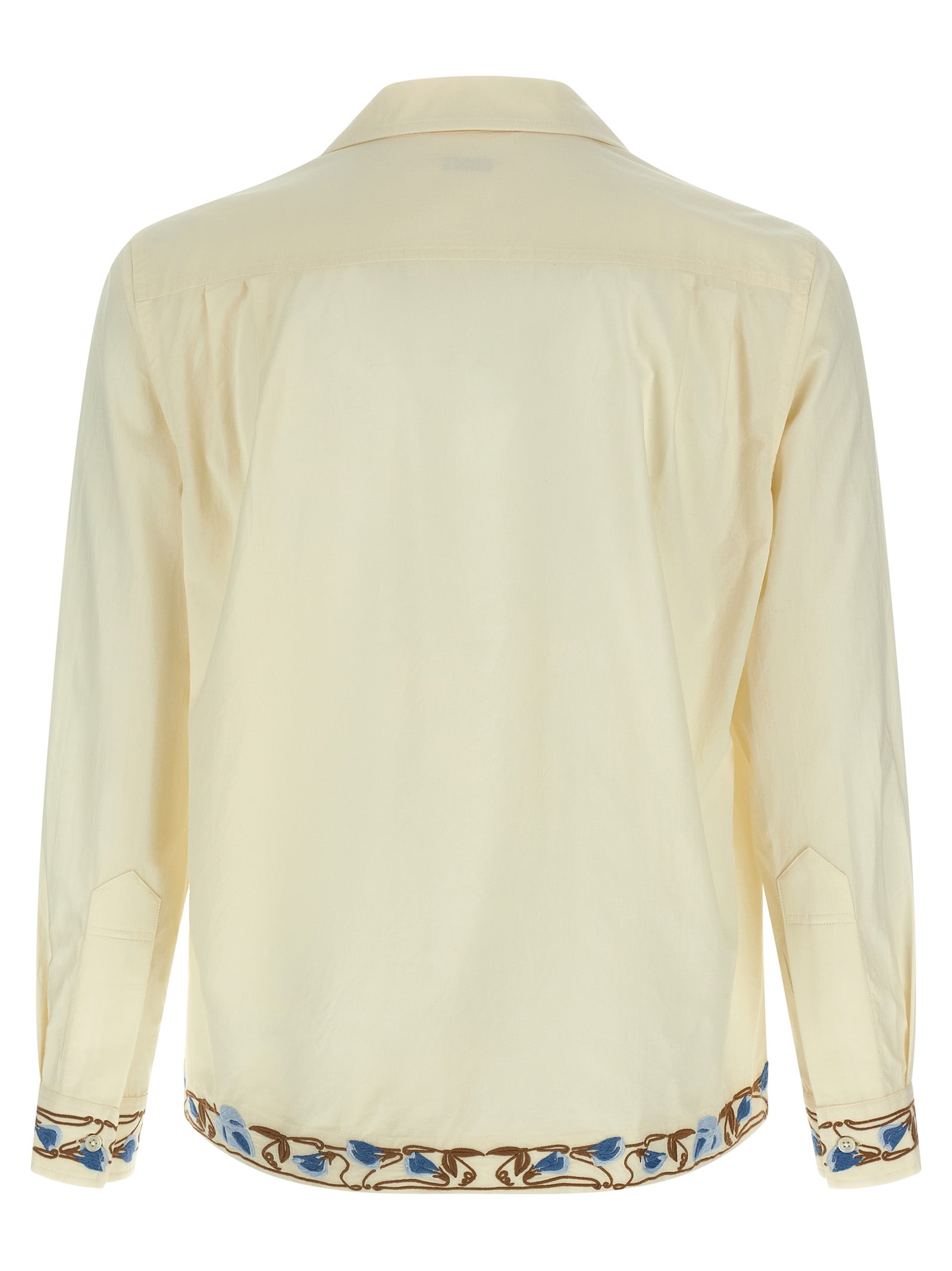 Shirt by BODE for men in cotton beige features an polished silhouette, showcasing a sophisticated lapel neckline and detail for a truly polished finish.