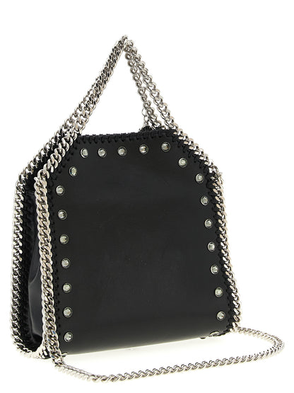 Handbag by Stella McCartney for women in exotic leather & crystal black features a refined silhouette, showcasing a secure magnetic, organized , and versatile shoulder-strap & handle for a refined finish.
