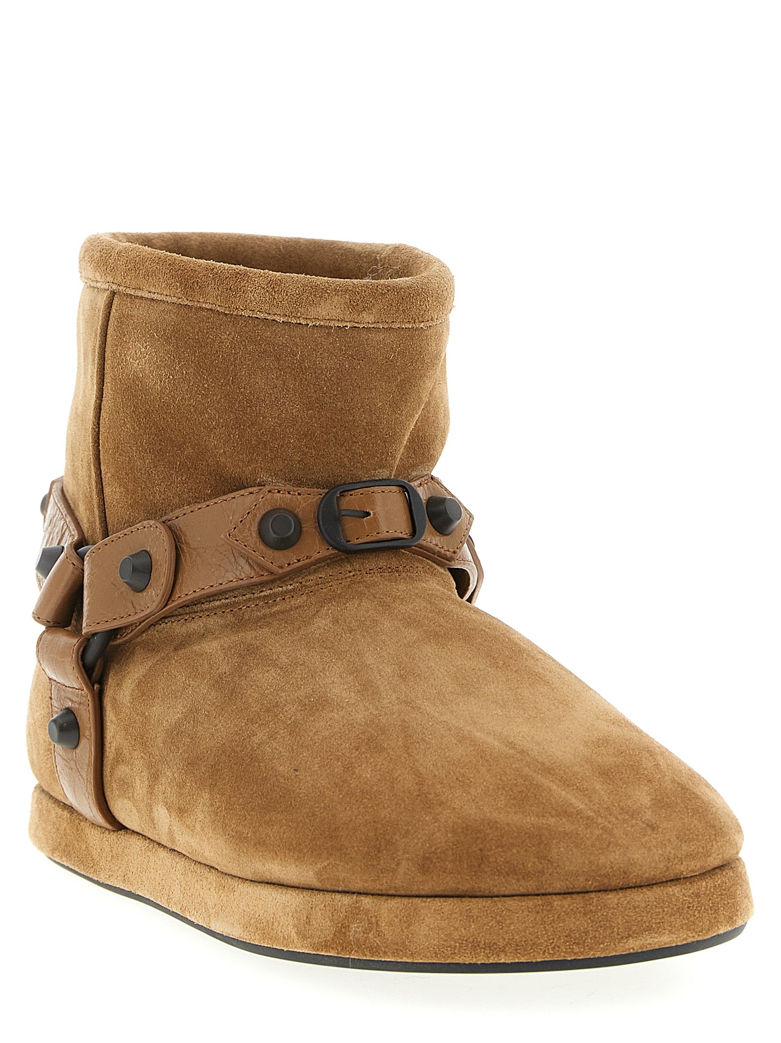 Ankle Strap Boots by Balenciaga for women in calfskin & lamb leather beige features an dynamic silhouette, showcasing the dynamic Women's Calfskin & Lamb Leather Ankle Strap Boots design with its distinctive and elegant .