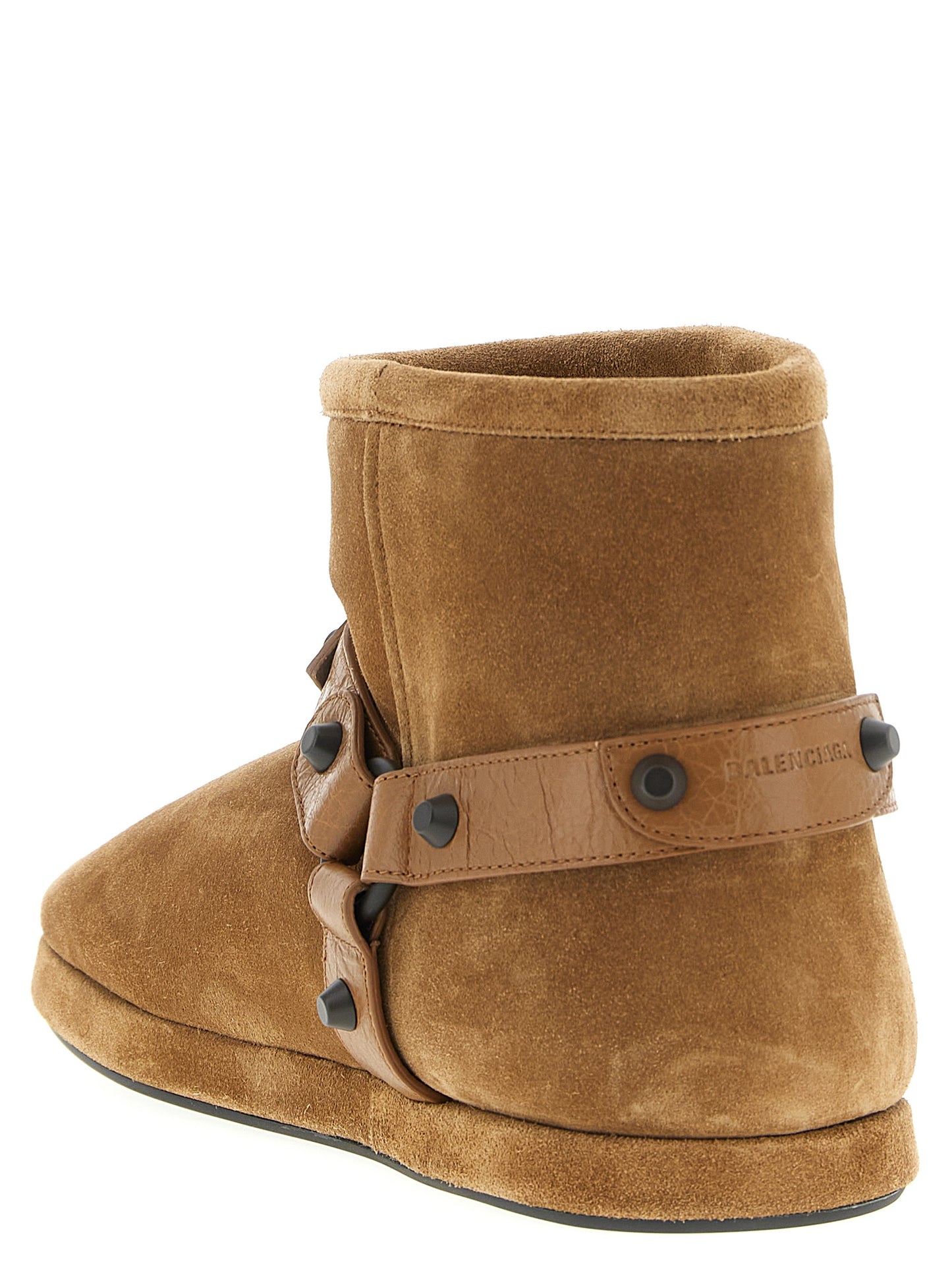 Ankle Strap Boots by Balenciaga for women in calfskin & lamb leather beige showcases a impeccable silhouette as Women's Calfskin & Lamb Leather Ankle Strap Boots, artfully defined by a impeccable and a impeccable .