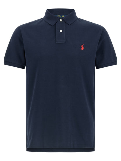 Polo Shirt by Polo Ralph Lauren for men in cotton blue presents a distinguished silhouette, showcasing a sophisticated and distinguished short-sleeve for a truly distinguished finish.