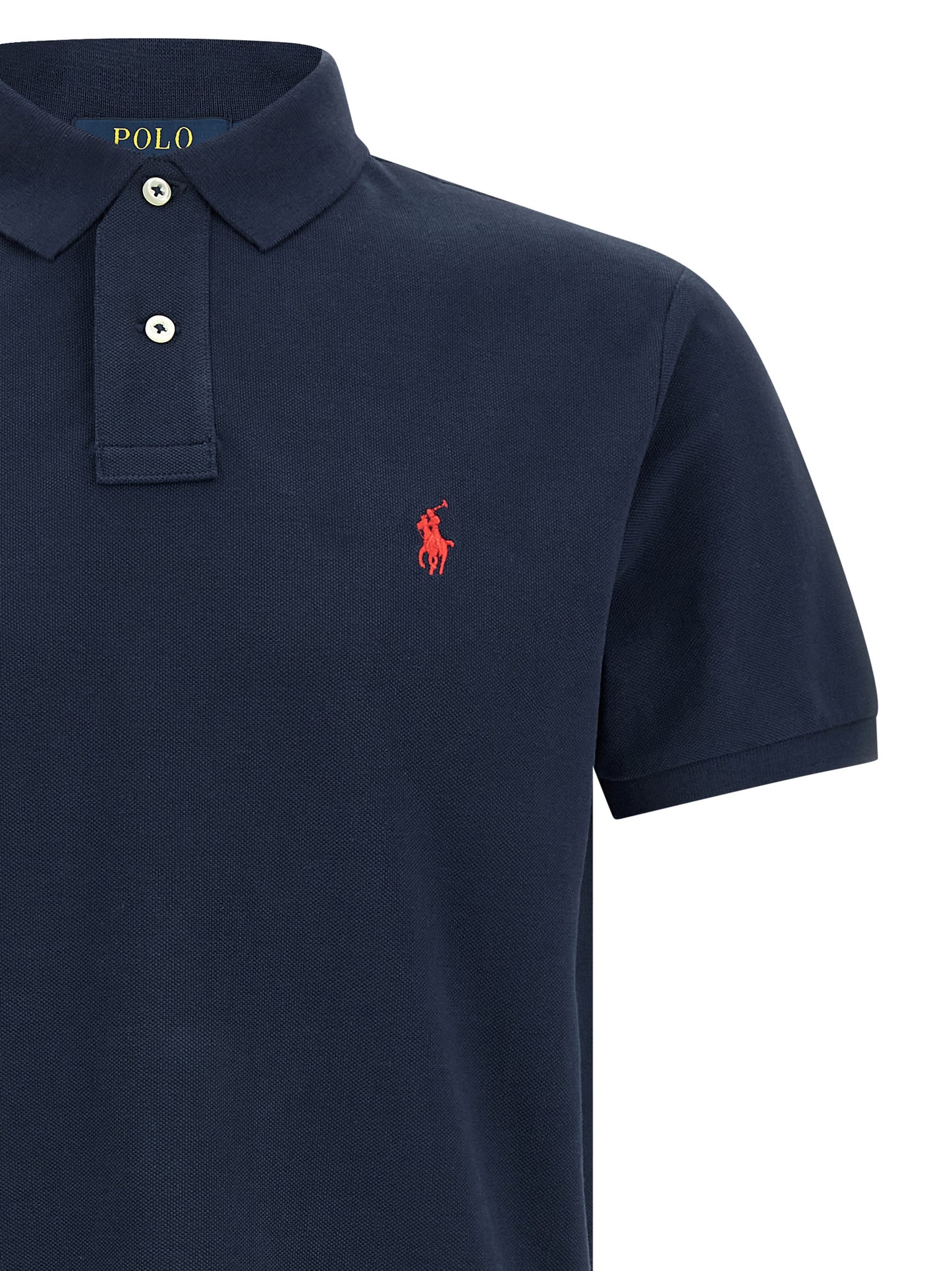 Polo Shirt by Polo Ralph Lauren for men in cotton blue presents a sleek silhouette, featuring a refined and for a sleek finish.