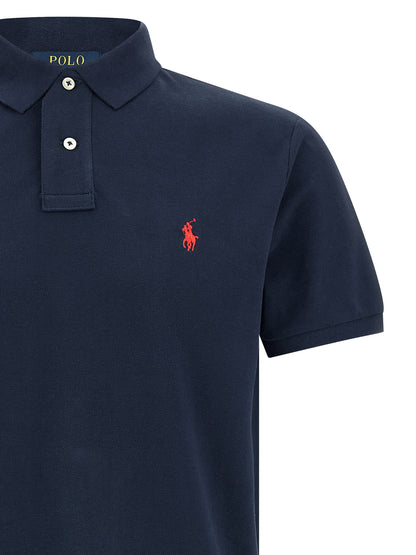 Polo Shirt by Polo Ralph Lauren for men in cotton blue presents a sleek silhouette, featuring a refined and for a sleek finish.