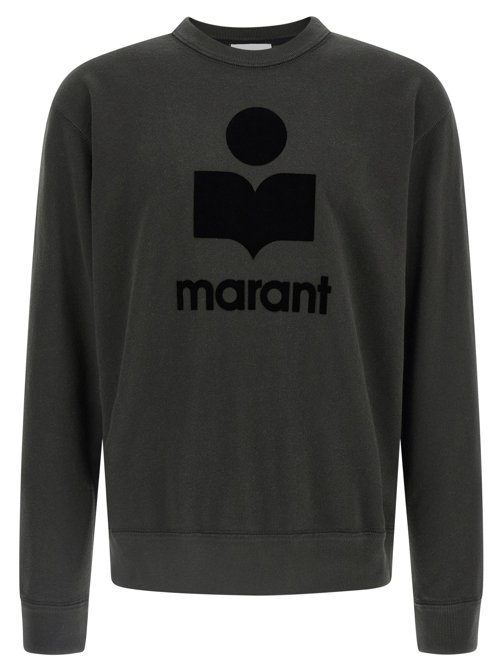 Sweatshirt by Isabel Marant for men in plush polyester velvet & cotton black features an magnificent silhouette, showcasing a sophisticated and detail for a truly magnificent finish.