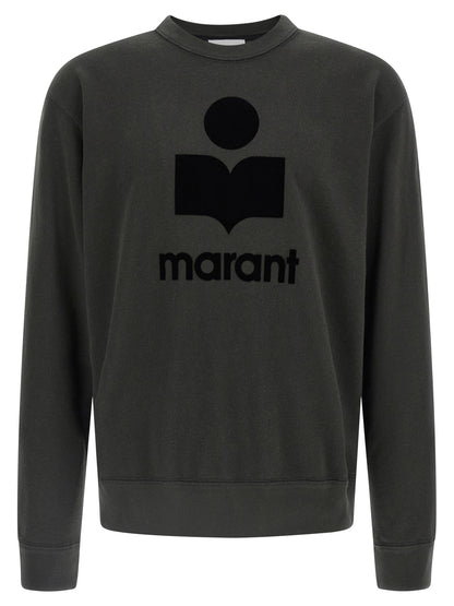 Sweatshirt by Isabel Marant for men in plush polyester velvet & cotton black features an magnificent silhouette, showcasing a sophisticated and detail for a truly magnificent finish.