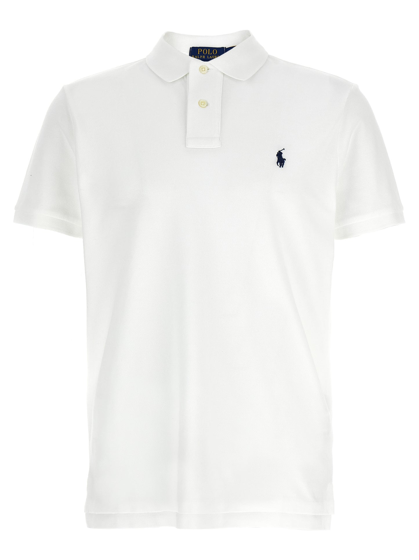 Polo Shirt by Polo Ralph Lauren for men in cotton white presents a distinguished silhouette, showcasing a sophisticated and distinguished short-sleeve for a truly distinguished finish.