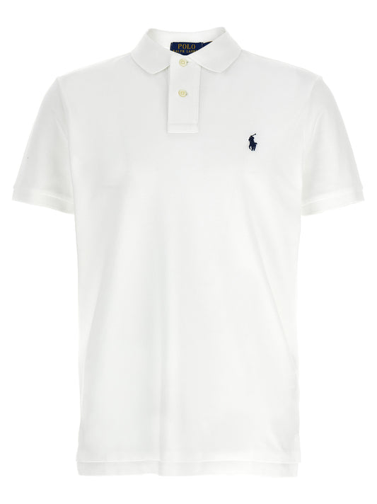 Polo Shirt by Polo Ralph Lauren for men in cotton white presents a distinguished silhouette, showcasing a sophisticated and distinguished short-sleeve for a truly distinguished finish.