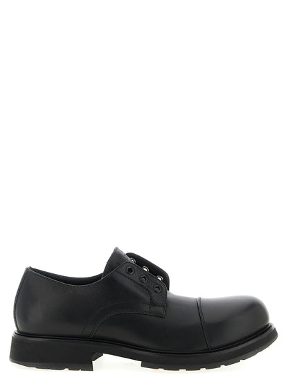 Balenciaga Black Bull Skin Slip-On Loafers