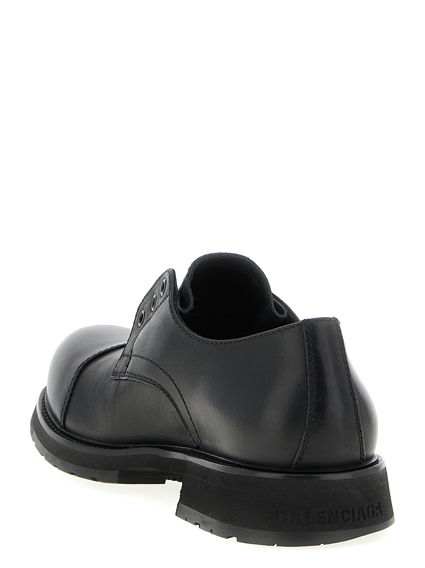 Balenciaga Black Bull Skin Slip-On Loafers