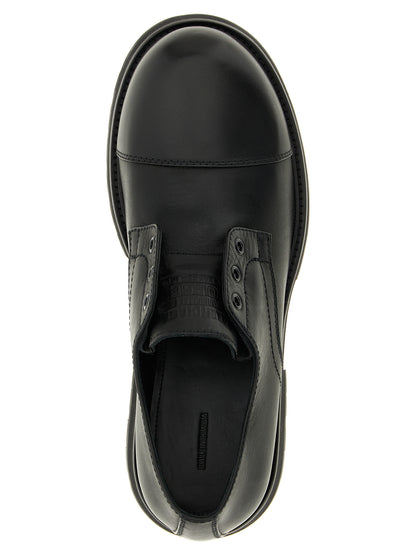 Balenciaga Black Bull Skin Slip-On Loafers