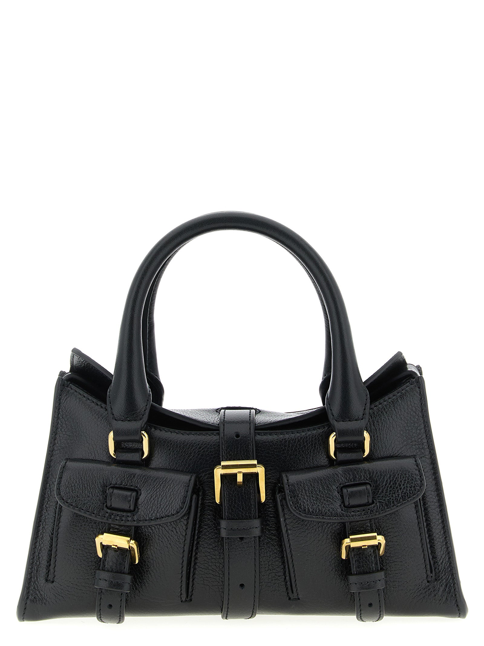 Mini Flap Handbag by Mulberry for women in calfskin leather black features a refined silhouette, showcasing a secure flap & magnetic, organized , and versatile shoulder-strap, adjustable-strap & handle for a refined finish.