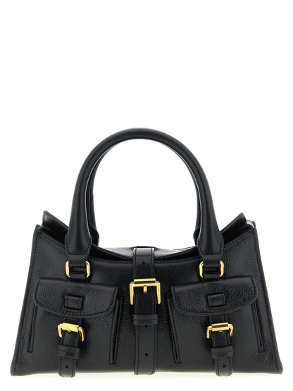 Mini Flap Handbag by Mulberry for women in calfskin leather black features a refined silhouette, showcasing a secure flap & magnetic, organized , and versatile shoulder-strap, adjustable-strap & handle for a refined finish.