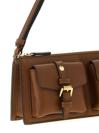 Mini Shoulder Bag by Mulberry for women in calfskin leather brown features a statuesque silhouette, showcasing a secure zipper, magnetic & buckle and statuesque external-pockets with versatile shoulder-strap & adjustable-strap for a statuesque finish.