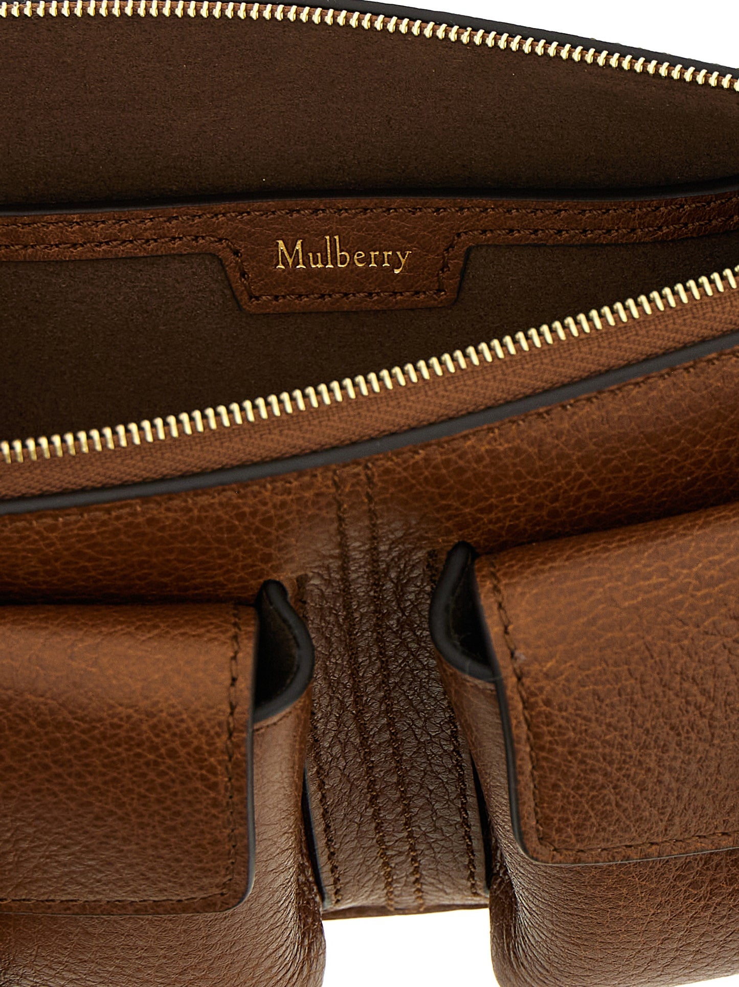 Mini Shoulder Bag by Mulberry for women in calfskin leather brown features an effortlessly chic silhouette with a secure zipper, magnetic & buckle, ample external-pockets, and versatile shoulder-strap & adjustable-strap for effortlessly chic everyday luxury.