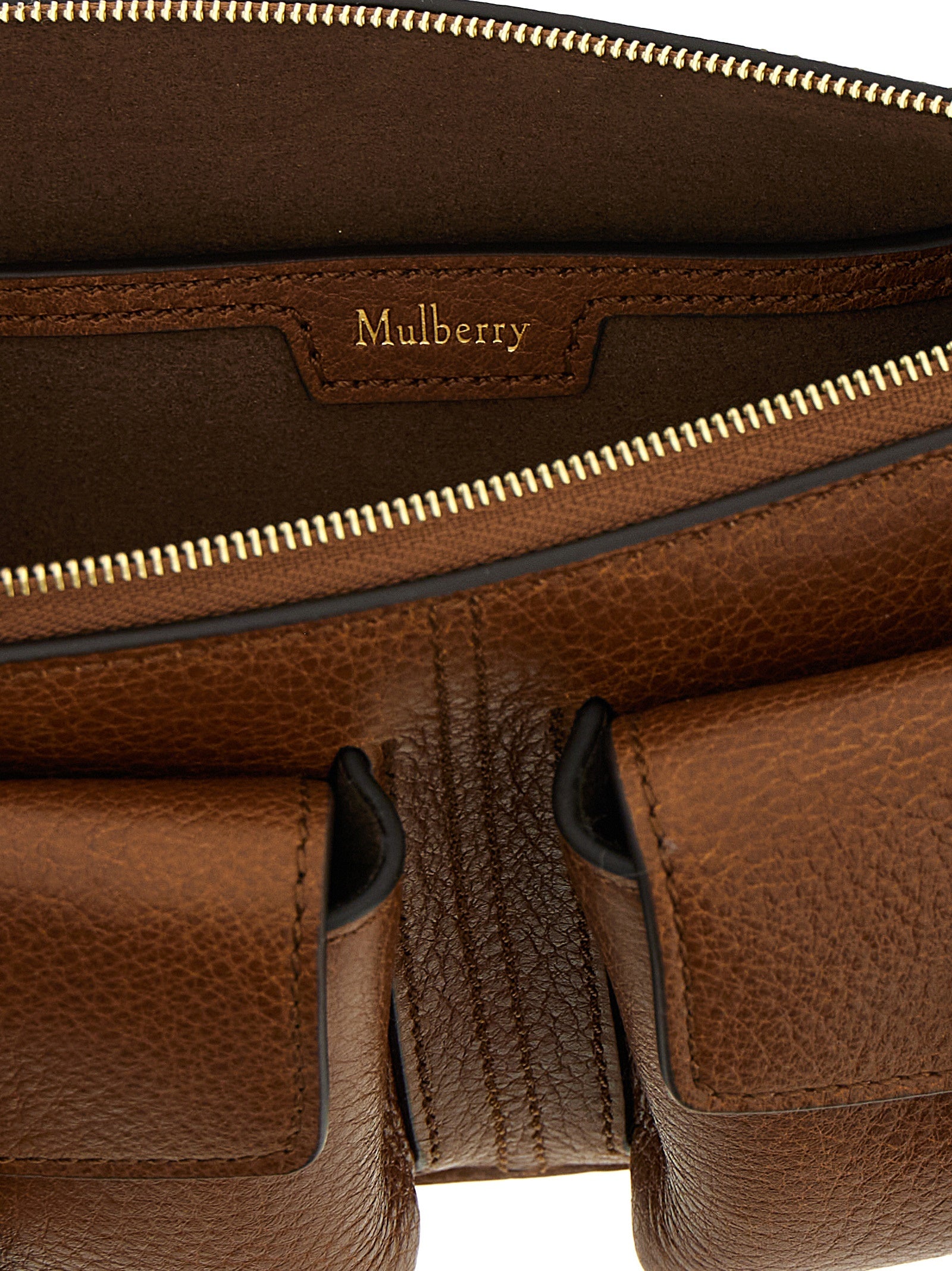Mini Shoulder Bag by Mulberry for women in calfskin leather brown features an effortlessly chic silhouette with a secure zipper, magnetic & buckle, ample external-pockets, and versatile shoulder-strap & adjustable-strap for effortlessly chic everyday luxury.