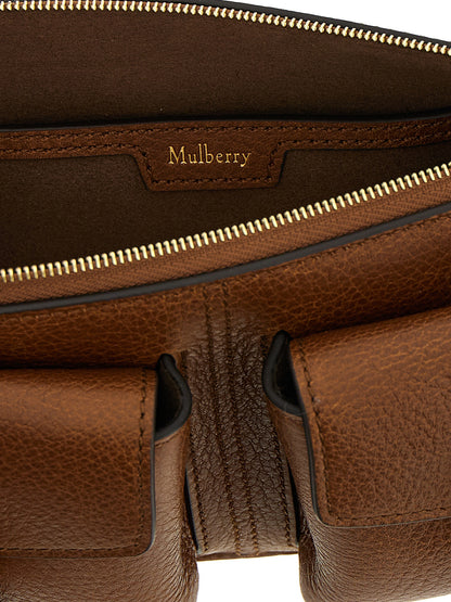 Mini Shoulder Bag by Mulberry for women in calfskin leather brown features an effortlessly chic silhouette with a secure zipper, magnetic & buckle, ample external-pockets, and versatile shoulder-strap & adjustable-strap for effortlessly chic everyday luxury.