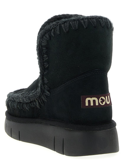 Mou Women's Suede Lamb Leather & Fur Ankle Boots - Black