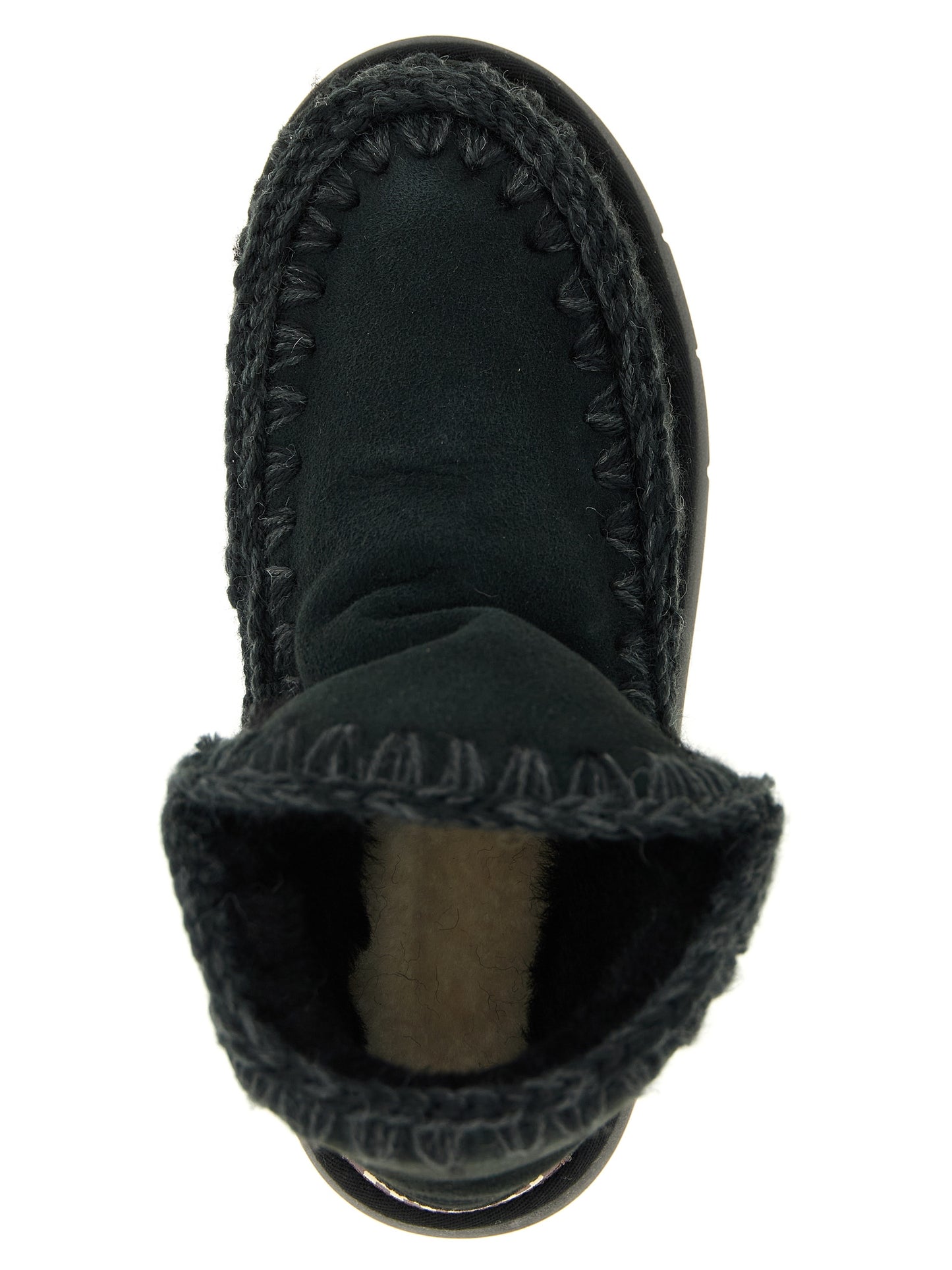 Mou Women's Suede Lamb Leather & Fur Ankle Boots - Black