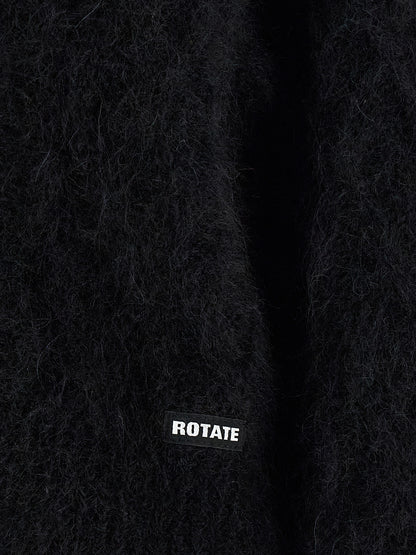 Cardigan by ROTATE BIRGER CHRISTENSEN for women in polyamide leather & alpaca wool black & patterned showcases a luxurious silhouette, meticulously detailed with a sophisticated and for a refined finish.