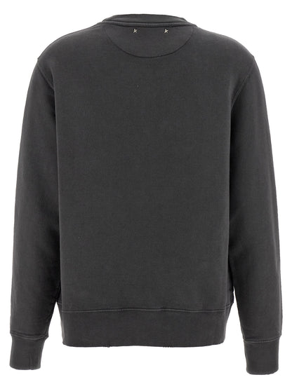 Activewear Sweatshirt by Golden Goose for women in cotton & crystal gray presents a ergonomic silhouette, showcasing a sophisticated crew neckline and detailed with premium for a ergonomic finish.