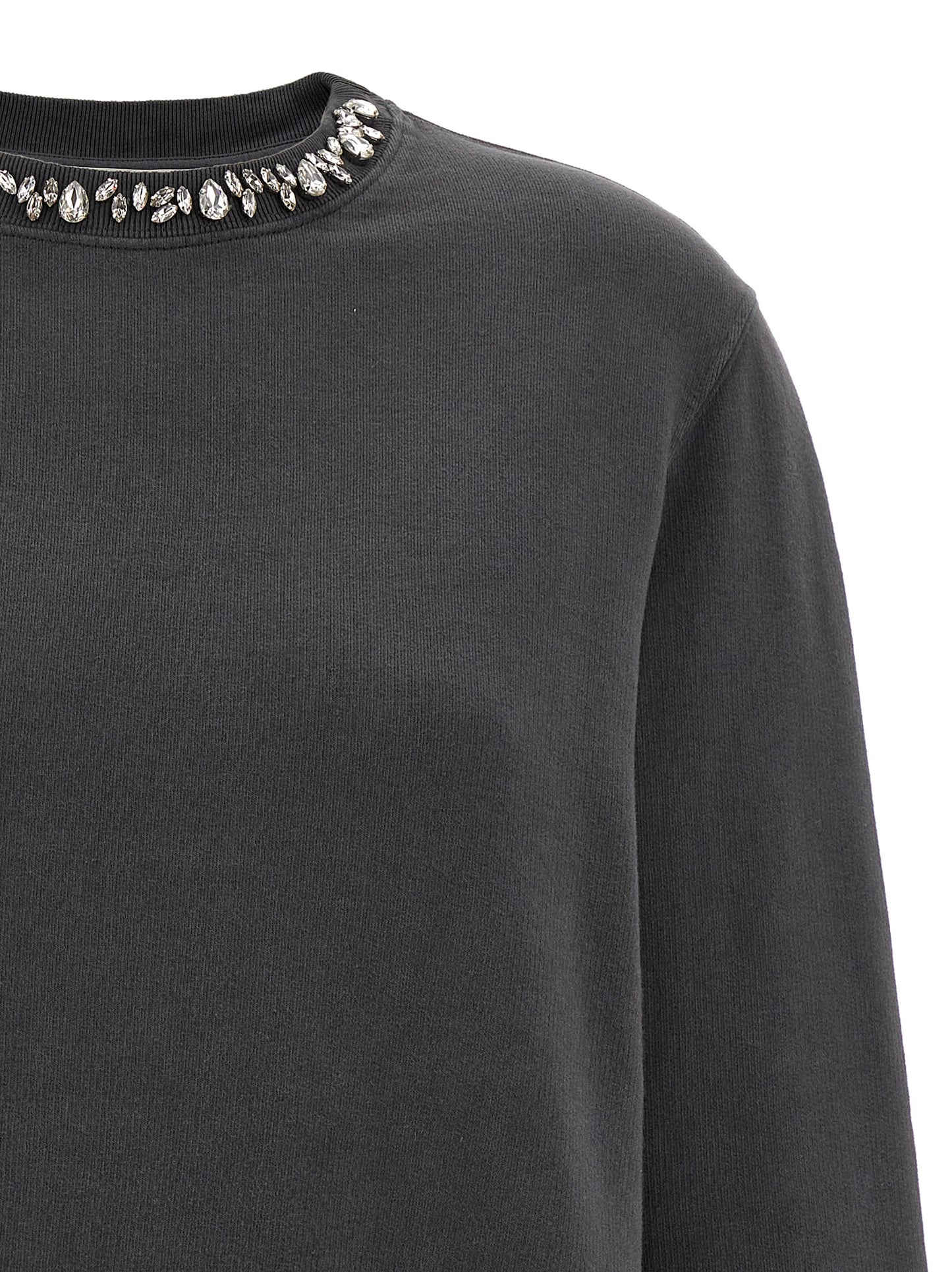 Activewear Sweatshirt by Golden Goose for women in cotton & crystal gray features an streamlined silhouette, showcasing the streamlined crew neckline and with functional for a premium, athletic look.