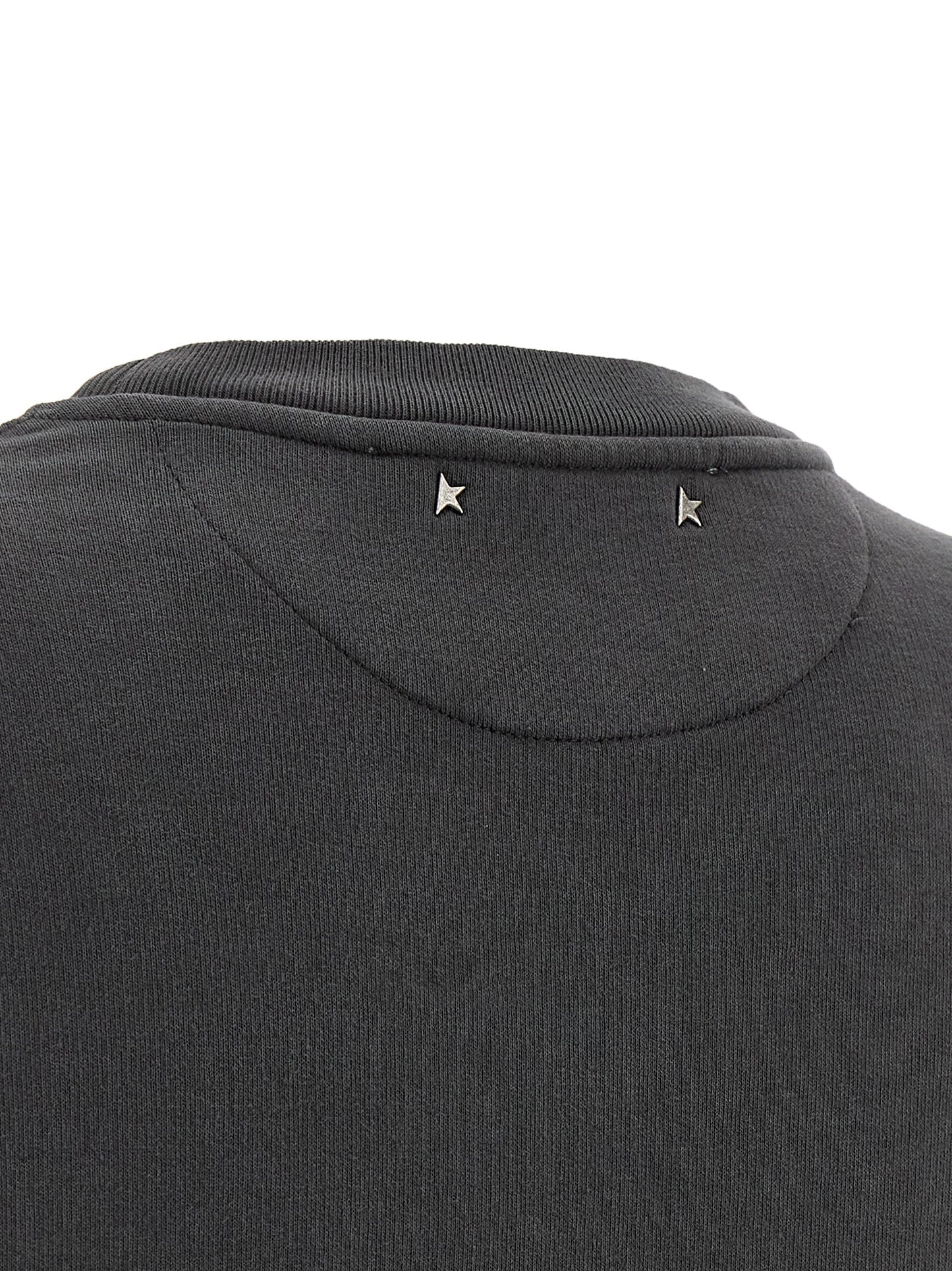 Activewear Sweatshirt by Golden Goose for women in cotton & crystal gray presents a sporty silhouette, showcasing a sophisticated and detailed with premium for a sporty finish.