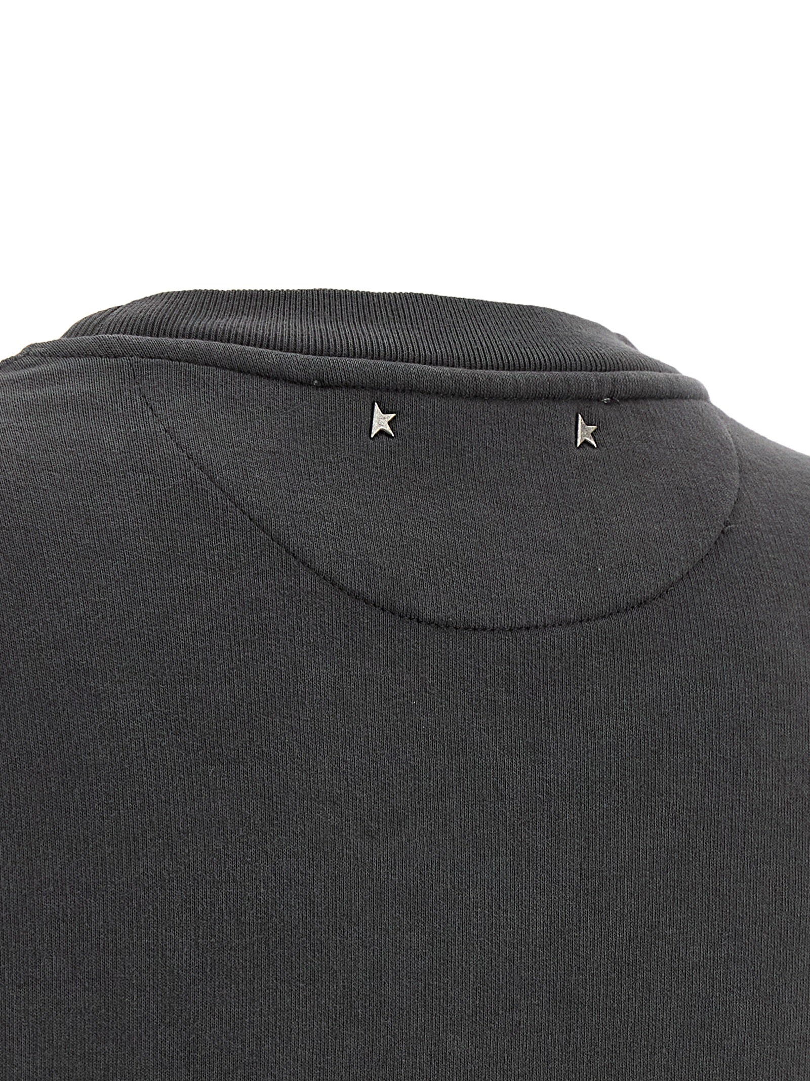 Activewear Sweatshirt by Golden Goose for women in cotton & crystal gray presents a sporty silhouette, showcasing a sophisticated and detailed with premium for a sporty finish.