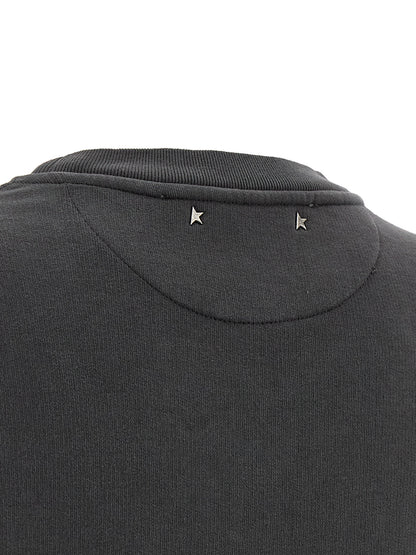 Activewear Sweatshirt by Golden Goose for women in cotton & crystal gray presents a sporty silhouette, showcasing a sophisticated and detailed with premium for a sporty finish.