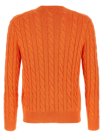 Cardigan by Polo Ralph Lauren for men in cotton orange features a nuanced silhouette with a refined crew neckline and nuanced detailing for a sophisticated look.