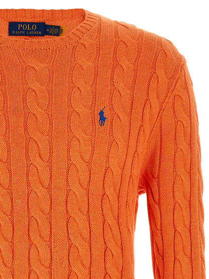 Cardigan by Polo Ralph Lauren for men in cotton orange presents a textural silhouette, artfully finished with a textural crew neckline and for a sophisticated, textural look.