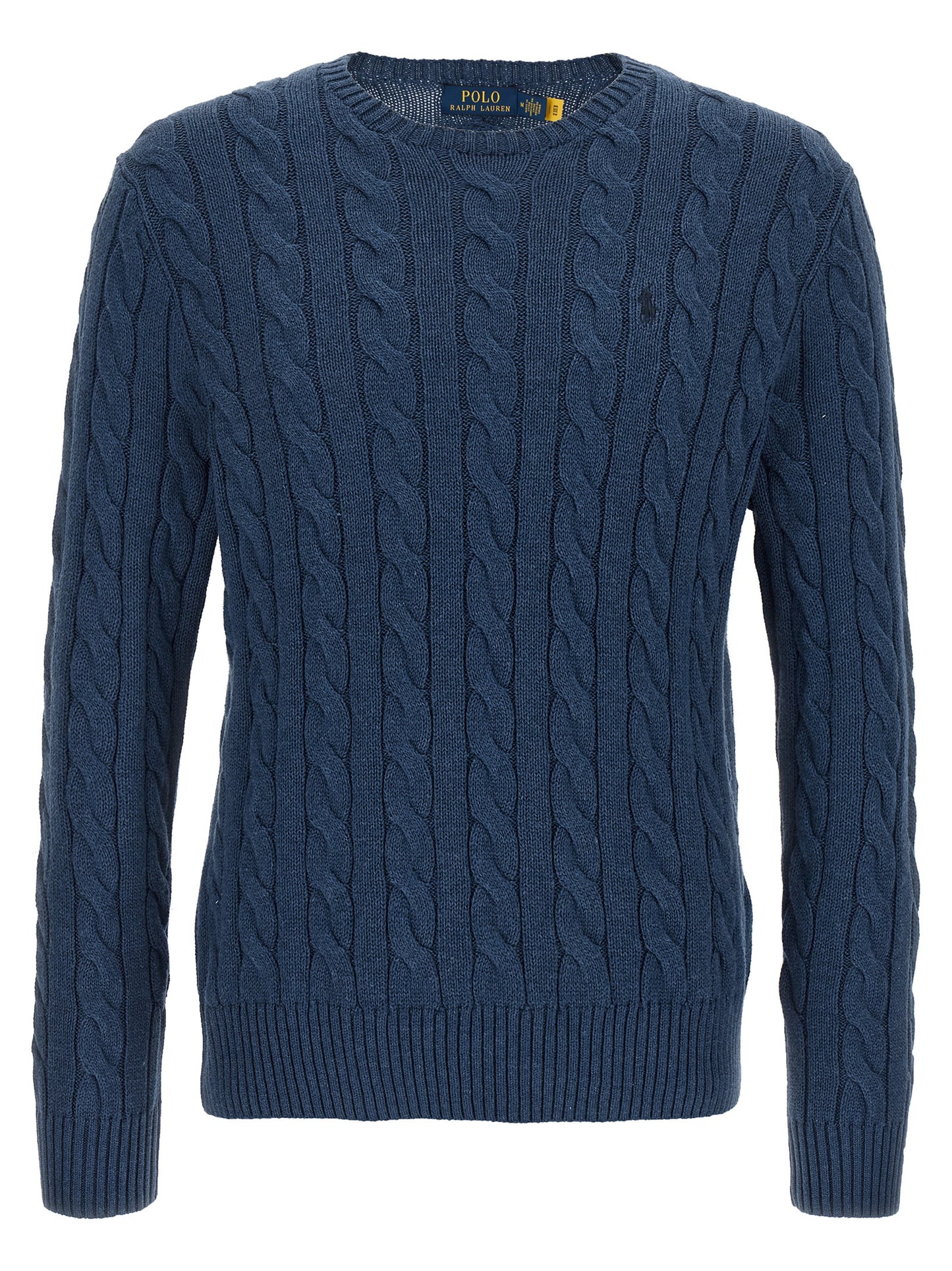 Cardigan by Polo Ralph Lauren for men in cotton blue showcases a captivating silhouette, artfully detailed with a captivating and crew neckline for a truly sophisticated captivating look.