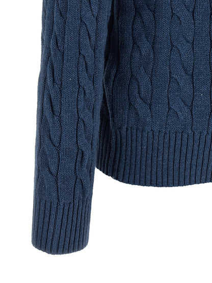 Cardigan by Polo Ralph Lauren for men in cotton blue features a nuanced silhouette with a refined crew neckline and nuanced detailing for a sophisticated look.