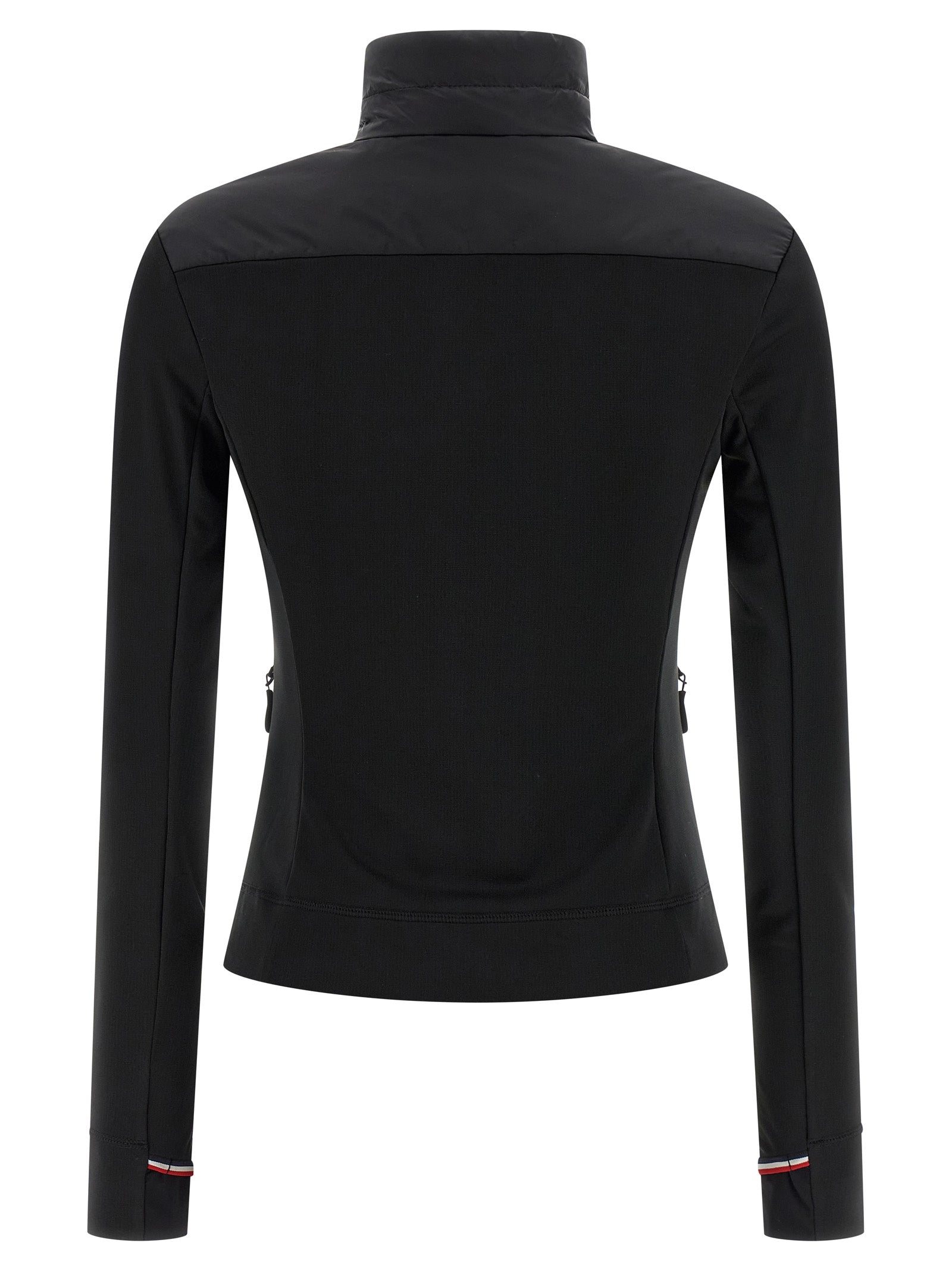 Cardigan by Moncler Grenoble for women in nylon & silicone black presents a textural silhouette, artfully finished with a textural high-neck neckline and for a sophisticated, textural look.