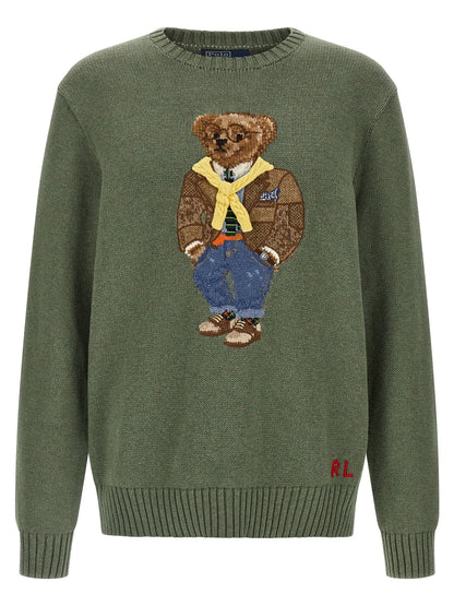 Cardigan by Polo Ralph Lauren for men in wool cotton twill bicolour & green features an crisp silhouette, showcasing a sophisticated crew neckline and detail for a truly crisp finish.