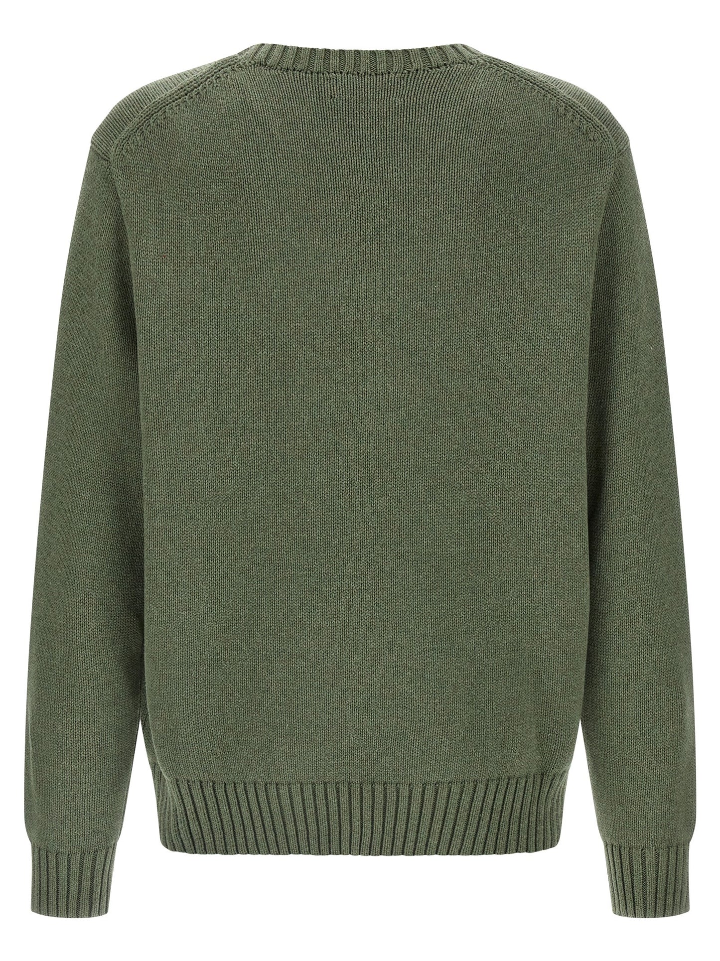Cardigan by Polo Ralph Lauren for men in wool cotton twill bicolour & green showcases a luxurious silhouette, meticulously detailed with a sophisticated crew neckline and for a refined finish.