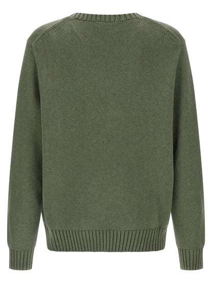 Cardigan by Polo Ralph Lauren for men in wool cotton twill bicolour & green showcases a luxurious silhouette, meticulously detailed with a sophisticated crew neckline and for a refined finish.