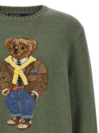 Cardigan by Polo Ralph Lauren for men in wool cotton twill bicolour & green features an impeccable silhouette, showcasing a sophisticated crew neckline and detail for a truly impeccable finish.