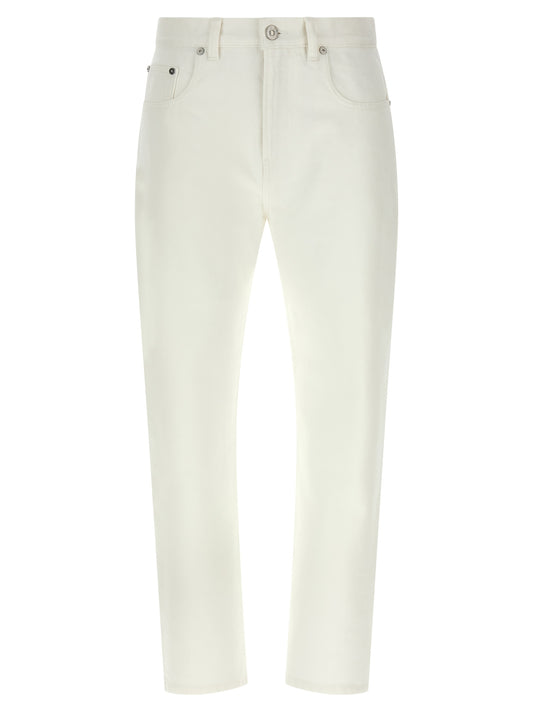 Jeans by Victoria Beckham for women in cotton denim white features a refined silhouette with a refined straight-leg & cropped, defined by a high rise and a refined cropped for a refined finish.