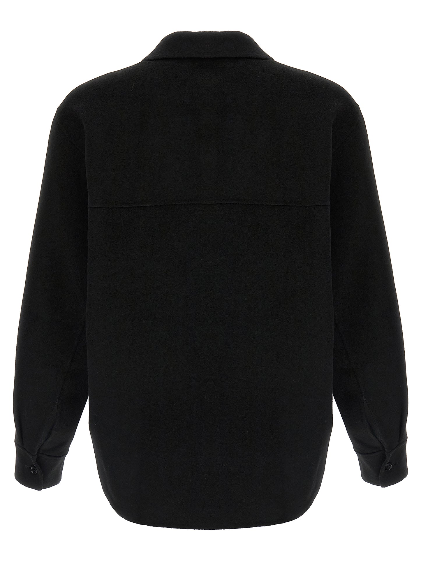 Shirt by SÉFR for men in cashmere virgin wool black features an polished silhouette, showcasing a sophisticated and detail for a truly polished finish.