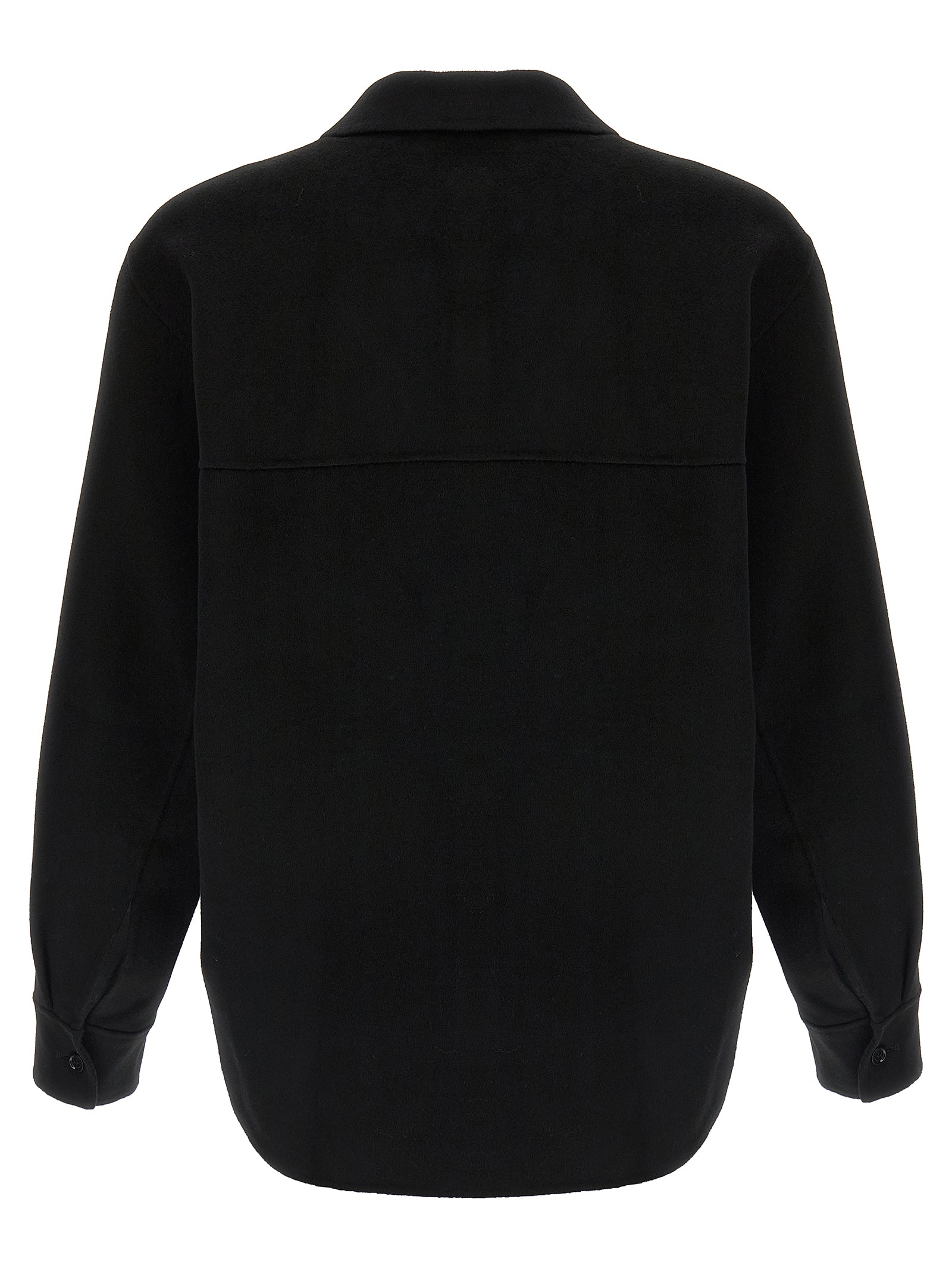 Shirt by SÉFR for men in cashmere virgin wool black features an polished silhouette, showcasing a sophisticated and detail for a truly polished finish.