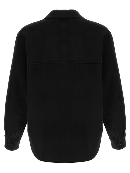 Shirt by SÉFR for men in cashmere virgin wool black features an polished silhouette, showcasing a sophisticated and detail for a truly polished finish.