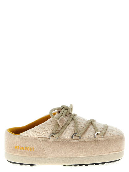 Moon Boot Women's Plush Cashmere & Polyester Flat Boots - Beige