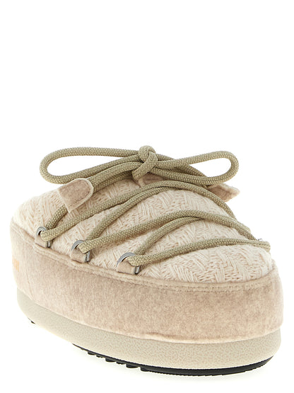Moon Boot Women's Plush Cashmere & Polyester Flat Boots - Beige