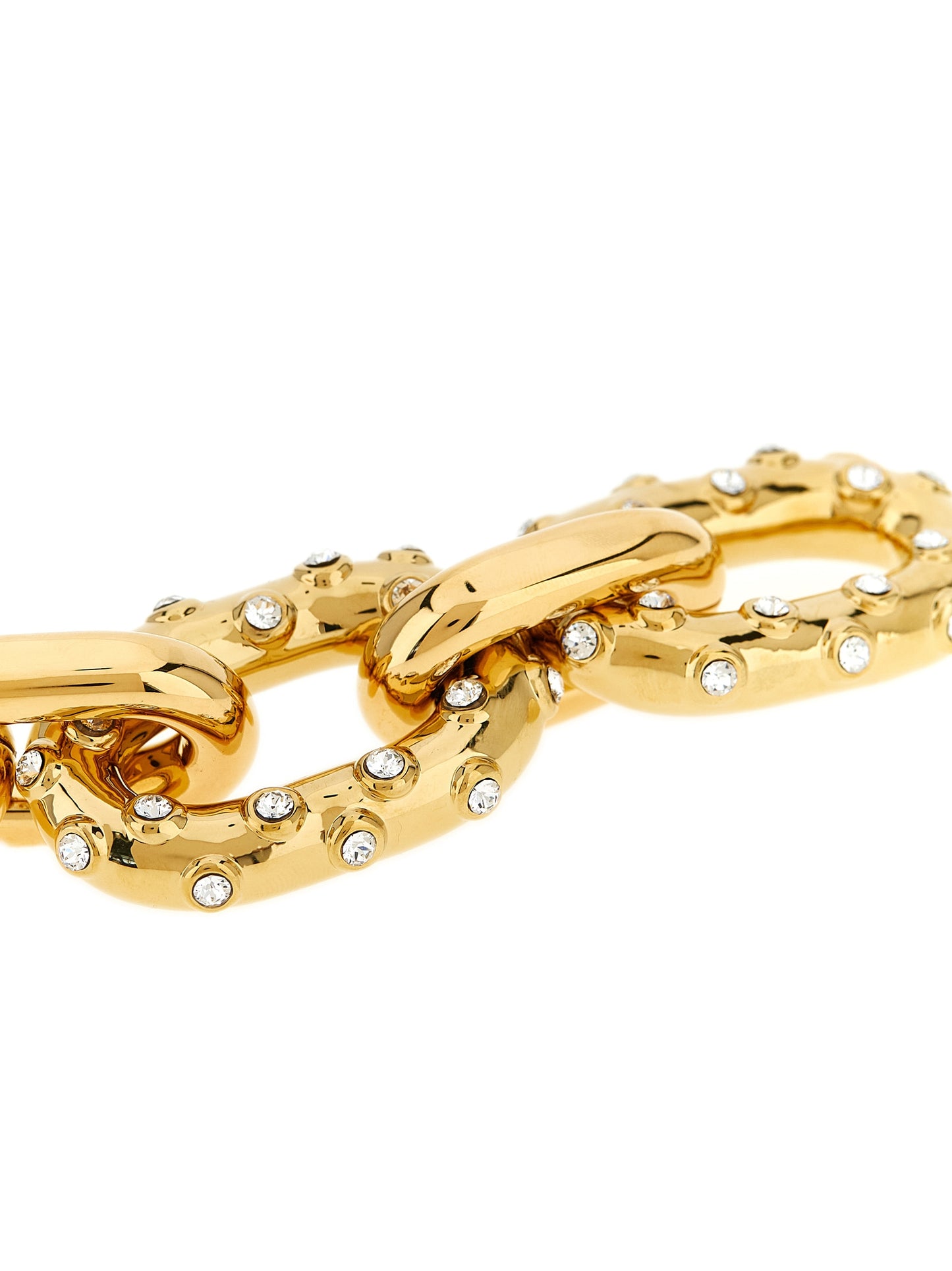 Bracelet by Paco Rabanne for women in cotton denim gold features a architectural silhouette, elegantly showcasing a architectural link woven bracelet design that defines the Women's Link Woven Gold Brass & Crystal Bracelet aesthetic.