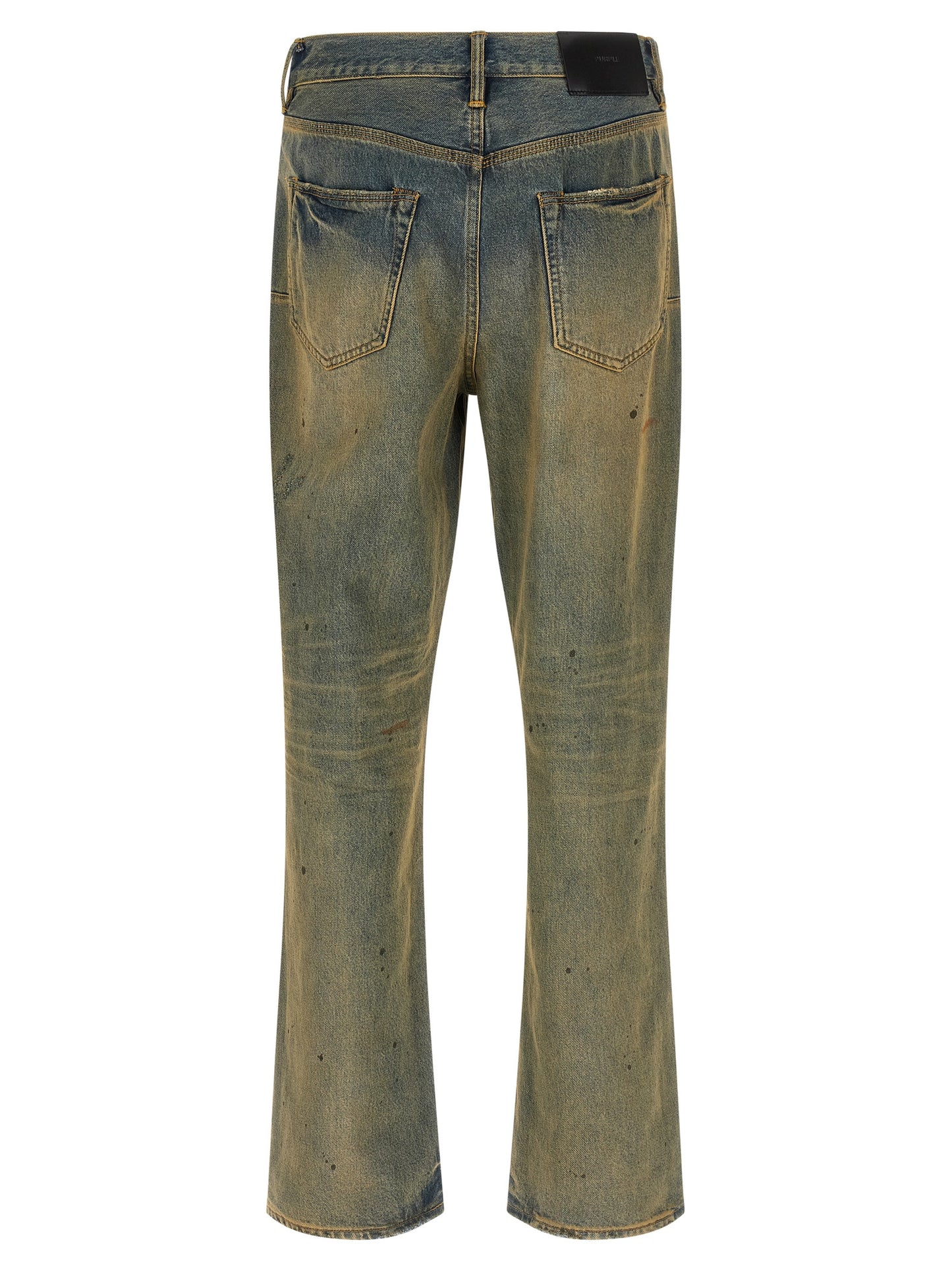 Jeans by PURPLE for men in cotton denim bicolour, purple & yellow presents a refined pantology silhouette, artfully defined by a refined pantology straight-leg, long, and a sophisticated mid rise.